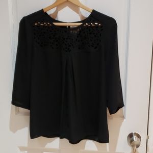 NWOT Anthropologie, black, 3/4 inch sleeve blouse